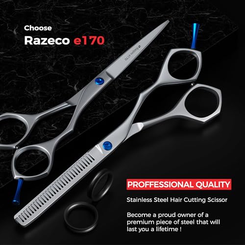 Suvorna Hair Cutting Scissors with Thinning Shears for Hair Cutting | 6.5" Japanese Steel Hair Scissors Professional | Right Hand haircut scissors for Cutting & Layering | Hair Shears for Women & Men