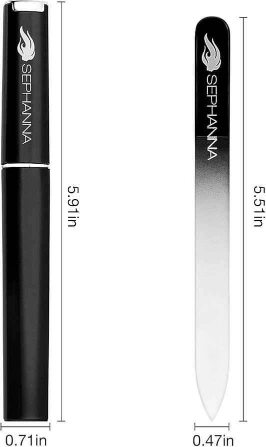 1 Pack Glass Nail File for Unisex Ultra Quality, Portable Crystal Nail File with Case for Mani & Pedicure- Smooth Finish for Natural & Acrylic Nails