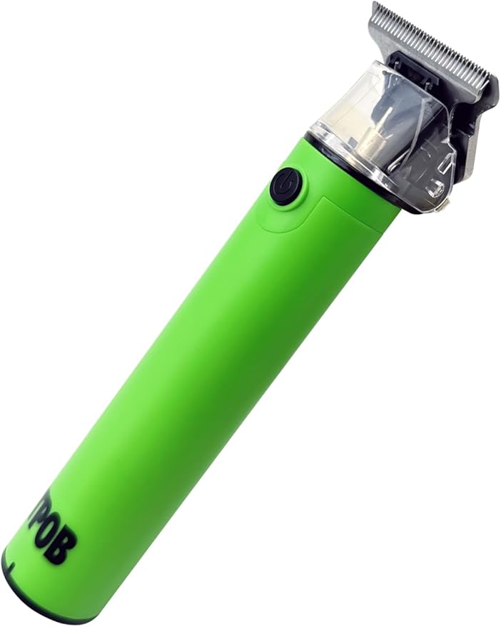 TPOB Slime 2 Ghost Black Clipper Trimmer Set Barber Hair Clippers for Men 6800 RPM with Rubber Case (Green)