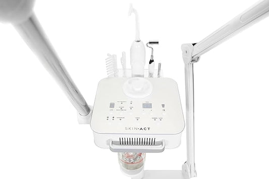 Facial Ozone Steamer 4 in 1 with Magnifying LED Light, High Frequency and Galvanic Aroma Therapy by SKINACT