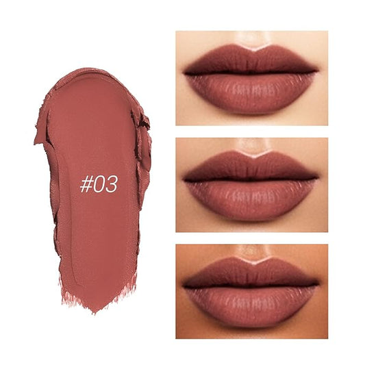 Erinde Matte Lipstick Crayon for Women, Cool Rose Pink 24 Hour Lipstick Lip Liner Pencil, Neutral Lip Stick Long Lasting Waterproof, Vegan & Cruelty-Free, 03