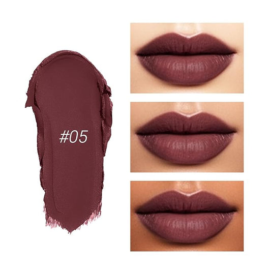 Erinde Matte Lipstick Crayon for Women, Berry Red Wine 24 Hour Lipstick Lip Liner Pencil, Neutral Lip Stick Long Lasting Waterproof, Vegan & Cruelty-Free, 05