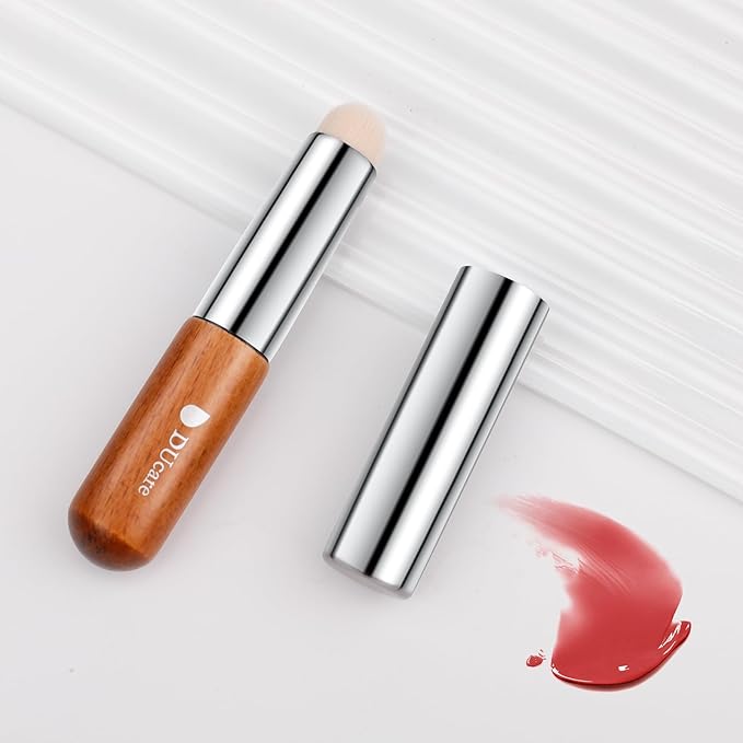 DUcare Lip Brush Lip Smudge Brush With Cap Mini Lip Makeup Brush Multi-purpose Makeup Blending Brush for Home and Travel