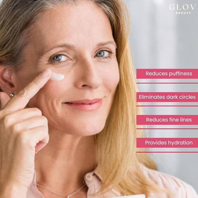 Glov Beauty - Hydrate & Brighten Eye Cream - Anti-Aging Under Eye Cream for Dark Circles, Wrinkles & Puffiness - With Retinyl Palmitate, Sodium Hyaluronate & Niacinamide - All Skin Types