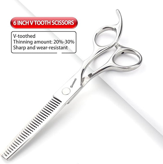 6/6.5 inch professional hair scissors hairdresser hair thinning scissors hairdressing tools barber scissors (6 inch teeth-B)