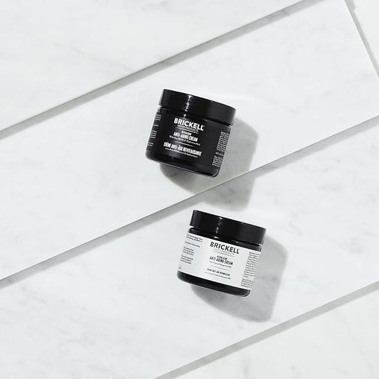 Brickell Men's Day and Night Anti Aging Cream Routine, Natural and Organic, Unscented, Skincare Gift Set