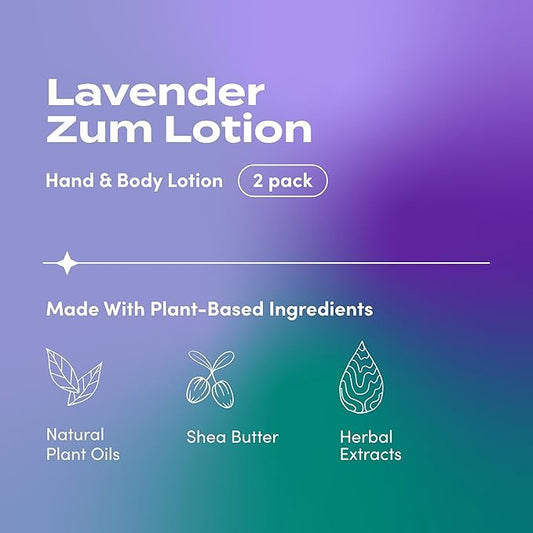 Zum Indigo Wild Hand & Body Lotion - Natural Hand Lotion for Dry Hands - Body Lotion for Women & Men - Body Moisturizers Include Shea Butter, Jojoba Oil & More - Lavender Scent - 6 fl oz (2 Pack)