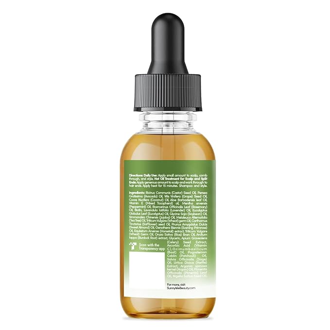 Sunny Isle Rosemary Mint Hair and Strong Roots Oil Lite 2oz | For Light, Thin Hair | Infused with Biotin & Jamaican Black Castor Oil | Nourish Hair Follicles | Dry Scalp, Split Ends