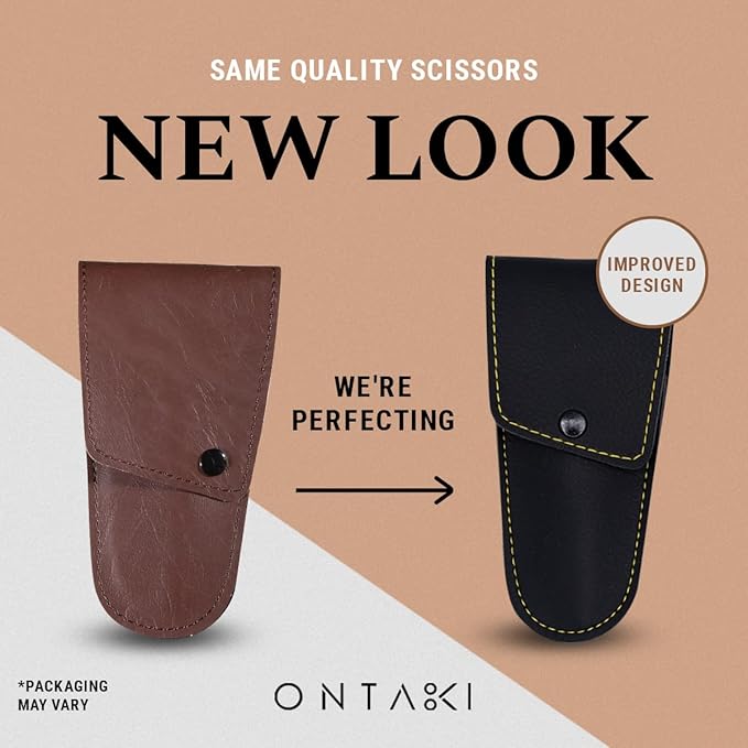 Ontaki German Steel Beard Scissors - 5-Inch, Silver, 1 Count - Beard Grooming Shears & Mustache Trimming Kit with Comb & Pouch, Airplane Friendly, Hand-Forged 410C Steel, Finger Rest