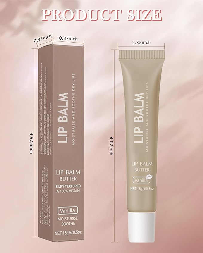 Butter Tinted Lip Balm-3 Colors Vanilla Beige Brown Poppy Pink Sugar Lip Gloss,Yummy Lip Stain Long Lasting, Hydrating Non-Stick Glow Reviver Lip Care Oil, Christmas Makeup Gift for Women-Set B