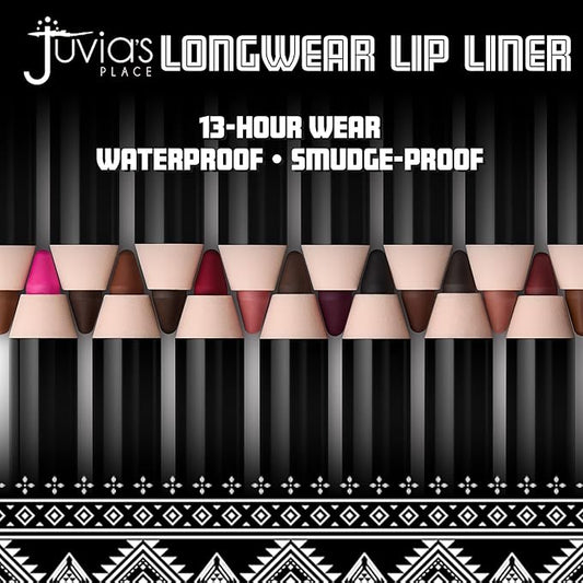 Juvia's Place Long Wear Lip Pencil – Coffee Bean – Waterproof & Kiss-proof, Long Lasting Lip Liner, Smooth Makeup Application - Soft Matte Finish Base for Lipstick - 13 Hours of Wear for Everyday Use