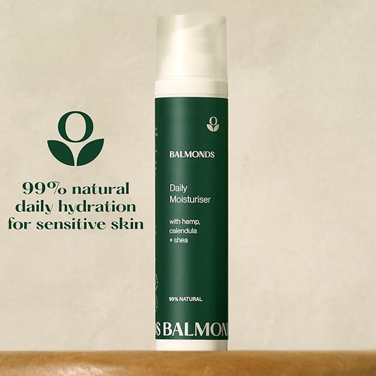 Balmonds - Daily Moisturizing Cream - 3.5oz. (100ml) - 99% Natural Moisturizer - Face & Body - Fragrance Free - Vegan/Cruelty Free - All Skin Types