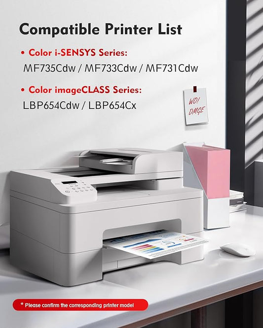 046 Toner Cartridge - Replacement for Canon 046 Toner Cartridge Set CRG-046 046H CRG-046H for Color ImageCLASS MF733Cdw MF731Cdw MF735Cdw MF654Cx Series Printer (Black Cyan Yellow Magenta, 4-Pack)