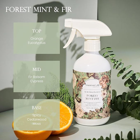 M&SENSE Air & Fabric & Pet Odor Eliminator Spray - 16.9oz Large Size Natural Safe Air Freshener Forest Mint Fir Scented Deodorizer for Home Eliminates Smoke & Musty Smells, Ideal for Study Workspace