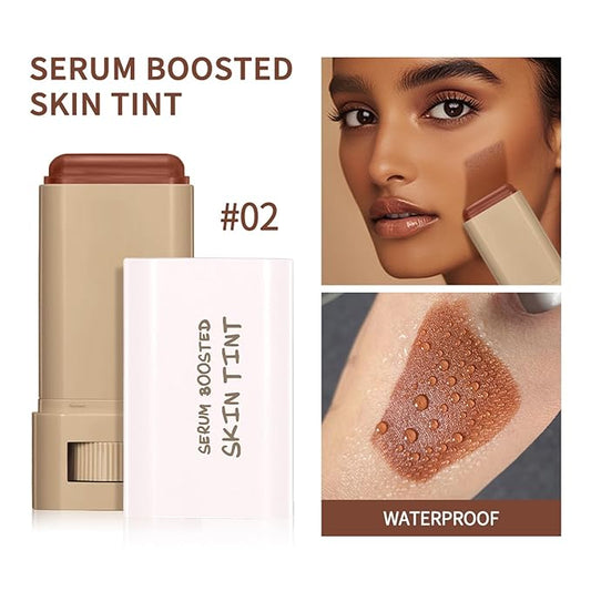 3 Pcs Beauty Balm Serum Boosted Skin Tint Foundation Stick Solid Tinted Moisturizing Serum Contour Stick for Flawless, Sheer to Medium Coverage, Radiant & Dewy Finish, Face Tinted Foundation(3# 5# 6#)