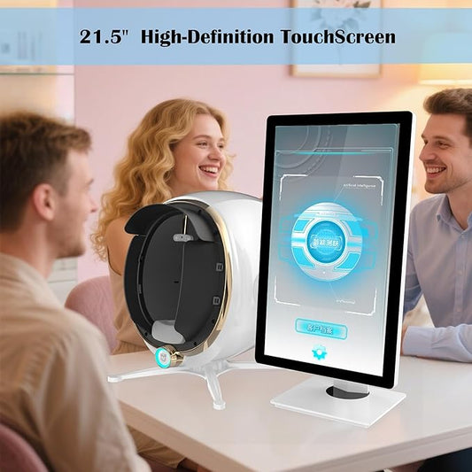 Skin Analysis Machine Professional - 21.5" HD Display, AI-Powered Facial Scanner for Salons & Spas,Product recommendations, 8-Spectral Imaging (Acne/Pigmentation/Wrinkle Detection), Multi-Language