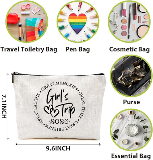 1 Pcs 3 Pcs 4 Pcs Makeup Bag, Girls Trip Gifts Favors Girls Weekend Gifts, Friendship Gifts for Women Bestie Bride