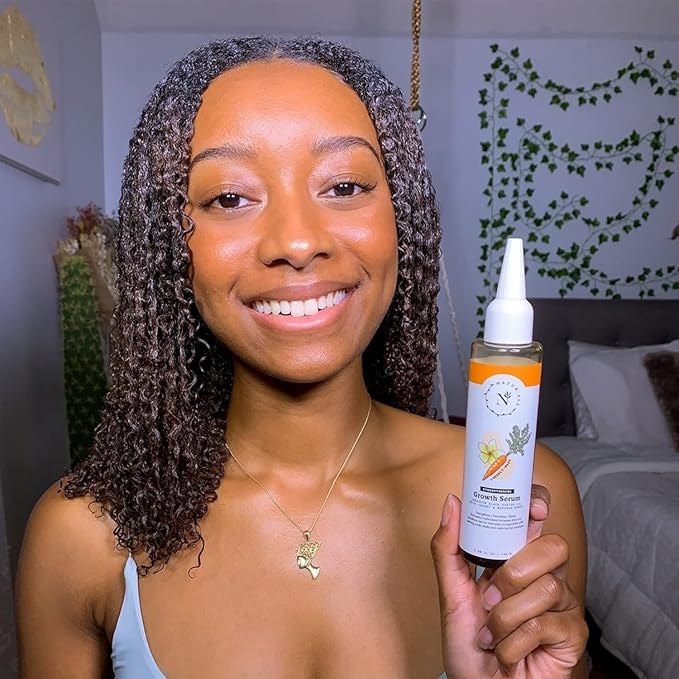 Naturall Jamaican Black Castor & Carrot Serum - 100% Natural Growth Serum for Curly, Dry & Damaged Hair - Silicone-Free Hair Strengthener (100ml)