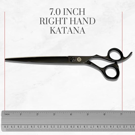 Saki Shears 7 Inch Katana Hair Cutting Scissors for Professionals - 440C Steel With Black Titanium Finish (7" Hair Cutting Shears)