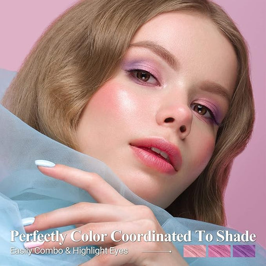 6PCS Cream Eyeshadow Stick Makeup Sets, Metallic And Matte Shimmer Eye Shadow, Eye Brightener Stick Pencil Crayon Make up Set - Purple Pink