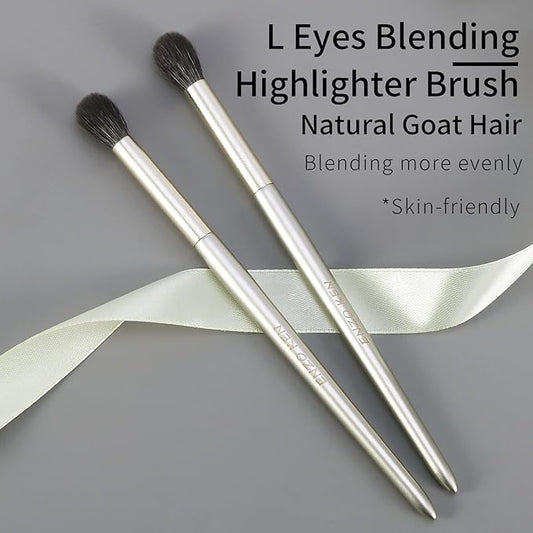 Natural Goat Hair Eye Shadow Brush, ENZO KEN Blending Eyeshadow Brush, Eye Shadow Blending Brush, Eye Blending Brush, Small Nose Contour Brush, Smudge Eye Brushes, Eyeshadow Blending Brush. Gold,E204L