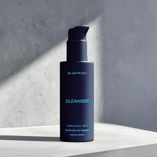 Blueprint Bryan Johnson Gentle Facial Cleanser with SFC & Hyaluronic Acid – Age-Defying Gel Cleanser for Firm, Balanced & Hydrated Skin – Vegan • Fragrance-Free