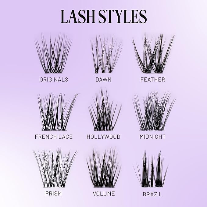 Lilac St - Brazil Dramatic Faux Eyelash Clusters (10mm) - Dense & Distinctive Look - DIY Lash Extension Wisps - Lightweight & Lifelike - Lasts 10 Days - Korean Silk - Cruelty Free, Vegan - 10 Lashes