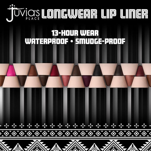 Juvia's Place Long Wear Lip Pencil – Signature – Waterproof & Kiss-proof, Long Lasting Lip Liner, Smooth Makeup Application - Soft Matte Finish Base for Lipstick - 13 Hours of Wear for Everyday Use