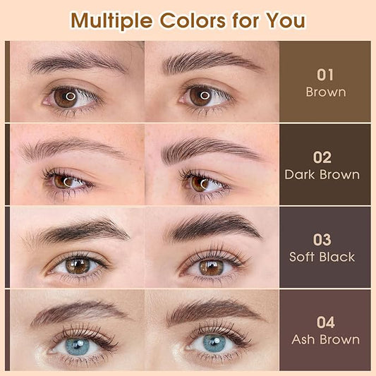 Microblading Brow-Fection Brow Eyebrow Pencil – Angled Brush Tip, Wild Natural Hair-Like Strokes, Patented Design, Long-Lasting & Smudge-Proof, for Beginners & Pros(03 Soft Black)