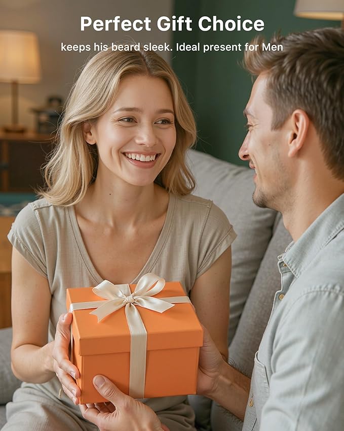 Men's Electic Beard Trimmer with 12-in-1 Rotating Combs - Professional Precision Styling,Magnetic Snap Blade, Wet/Dry Use, USB-C Fast Charge, Travel Friendly - Ideal for All Beard Styles