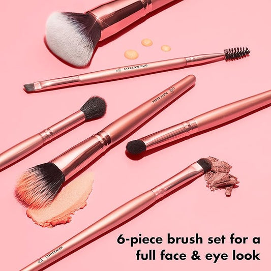 e.l.f. Flawless Face Kit, 6-Piece Brush Collection, Brushes For Face, Eyes & Brows, Vegan & Cruelty-Free