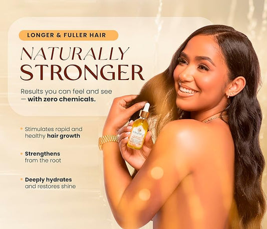 IUBA NATURAL HAIR GROWTH AND CARE Organic Scalp & Hair Oil – Natural hair oil for hair growth and repair – Strengthening hair treatment oil for women & men – Dry scalp solution 2 oz