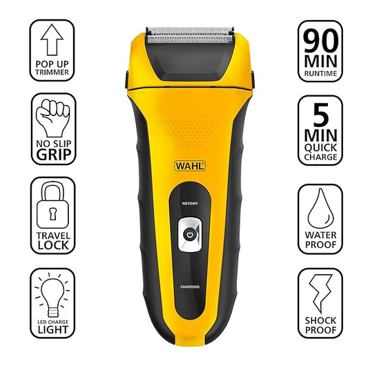 Wahl Lifeproof Lithium Ion Foil Shaver – Waterproof Rechargeable Electric Razor with Precision Trimmer for Men’s Beard Shaving, Trimming, & Grooming with Quick Charge – Model 7061-100