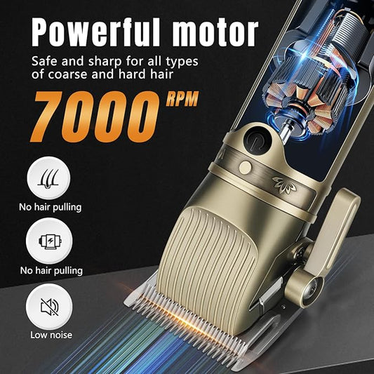 Professional Hair Clippers for Men T-Blade Barber Clippers and Trimmer Set Nose Hair Trimmer Foil Shavers for Men Clippers for Hair Cutting, LCD Display