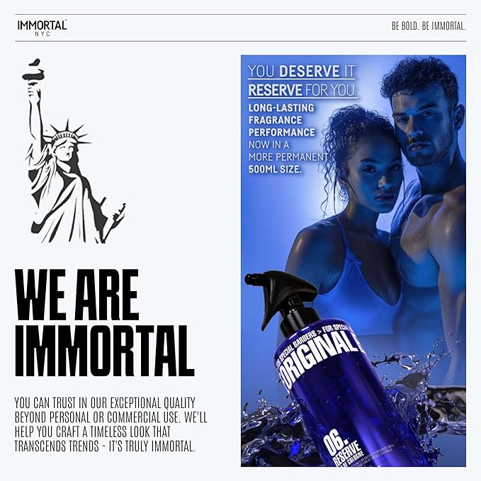 Immortal NYC Reserve 06, After Shave Spray Body/Face Men's Cologne, 17 oz - Exclusive Barbers - Softens Skin - Refreshes/disinfects and Relieves Face and Skin - Moisturizing Formula After Shaving
