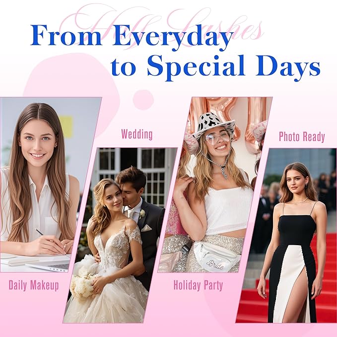 Bepholan Half False Eyelashes Natural Look 3D Cat Eye Lashes 7 Pair Thin Soft Clear Band Cat Eye Lashes Fluffy Faux Mink Eyelashes Easy to Apply(BH306)