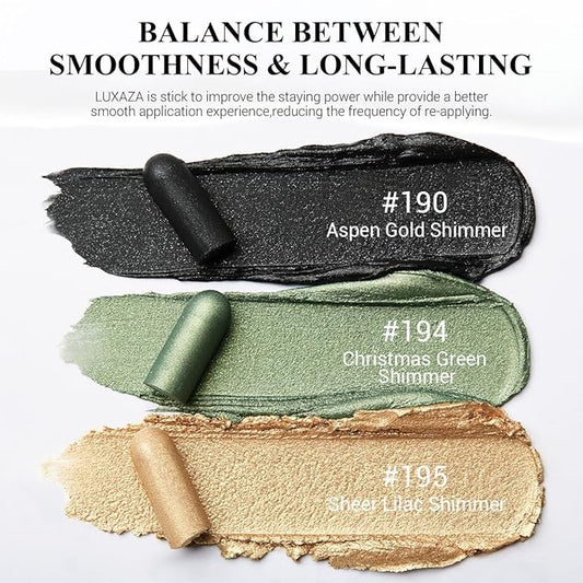 3PCS Cream Eyeshadow Stick,Pro Longwear Eye Shadow Sticks Pencil Crayon Makeup Sets-Golden Forest