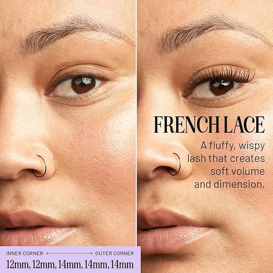 Lilac St - French Lace Glamorous Faux Eyelash Clusters (10mm) - Delicate & Wispy - DIY Lash Extension Wisps - Lightweight & Lifelike - Korean Silk - Lasts 10 Days - Cruelty Free, Vegan - 10 Lashes