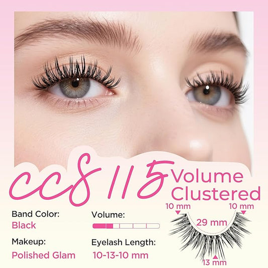 BEPHOLAN Ultra-thin False Eyelashes 10 Pairs Eyelash Pack False Lashes Natural look Lash Strips Lightweight Lashes with Soft Clear Band(CCS115)