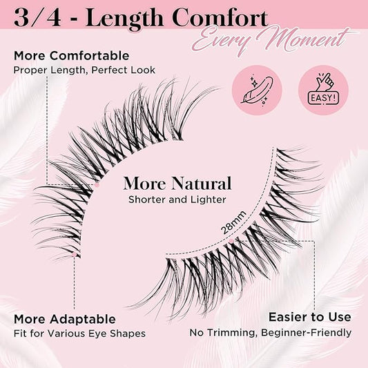 Bepholan False Eyelashes Natural Look Fake Eyelashes 3D Super Fluffy Eye Lashes Wispy Soft Band Easy to Apply 3 Pair Faux Mink Strip Lashes(M11)