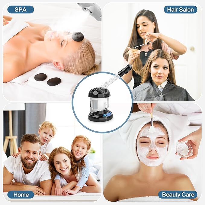 Kingsteam Facial Steamer - Ozone Steamer with Extendable Arm - Professional Nano Ionic Facial Steamer for Deep Cleaning - Portable for Personal Care Use at Home or Salon