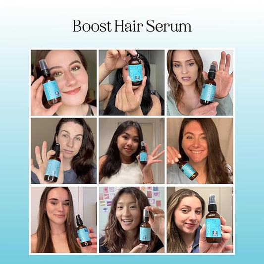 Volumizing Biotin Hair Serum for Men & Women - Caffeine Serum for Hair and Scalp Care with Peppermint Black Castor & Rosemary Oil for Enhanced Volume Shine & Hydration - Vegan & Cruelty Free (2 Fl Oz)