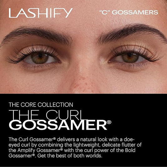 Lashify Curl 12mm Gossamer Eyelash Extensions Refill, Truffle Color, DIY False Lashes for a Natural Look