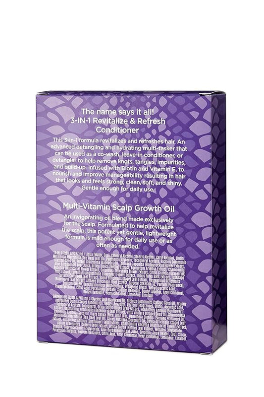 The Mane Choice Hair Care Nourish & Shine Length Retention Kit: 2 x 4 oz The Alpha Multi-Vitamin Scalp Nourishing Hair Growth Oil & 1 x 8 oz 3-in-1 Leave In Conditioner, Co-Wash & Detangler