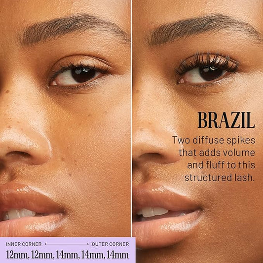 Lilac St - Brazil Dramatic Faux Eyelash Clusters (10mm) - Dense & Distinctive Look - DIY Lash Extension Wisps - Lightweight & Lifelike - Lasts 10 Days - Korean Silk - Cruelty Free, Vegan - 10 Lashes