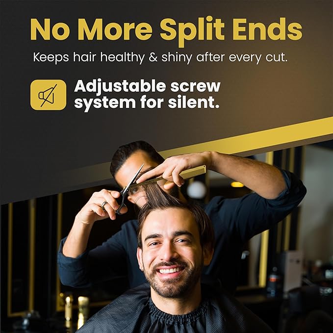 Professional Hair Cutting Scissors - Krisp Shave Japanese Stainless Steel Salon Barber Scissor (7 inch Inch) - Shears for Men's Beard Mustache Women Kids Pets Haircut All Purpose Shear, KSP-784