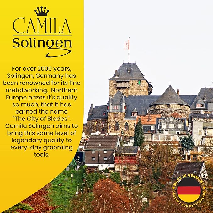 CS02 3 1/2" Professional Hypoallergenic Gold Plated Manicure & Pedicure Sharp Curved Nail Cutting Scissors. Made of Durable Stainless Steel in Solingen, Germany