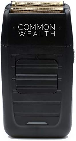 Common Wealth Professional Shaver Cordless Hypoallergenic Bump Free Gold Pro Foil Barber Finishing Shaper Trimmer Tool CWPS26 for Beard Neckline & Tapered Fades