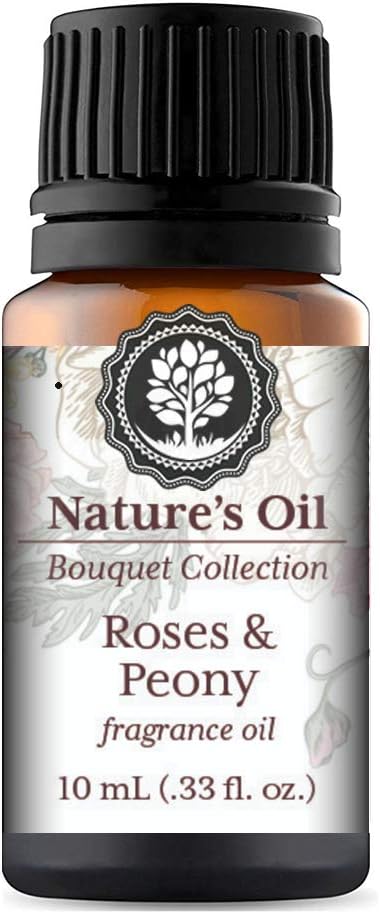 Roses and Peonies Fragrance Oil 10ml for Floral Diffuser Oils, Making Soap, Candles, Lotion, Home Scents, Linen Spray and Lotion