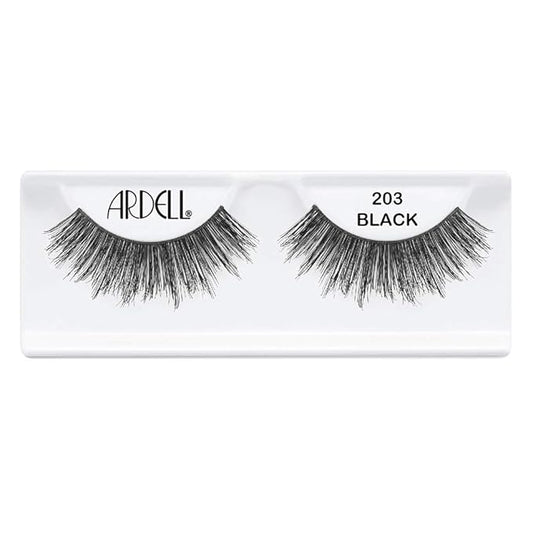 Ardell False Eyelashes Double Up 203 Black - Lightweight, Natural Look Strip Lashes for Glamorous Eye Makeup, 4 Pack